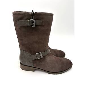 Naturalizer Genna Suede MidCalf Moto Boot Dark Gray Size 9.5 M. NEW